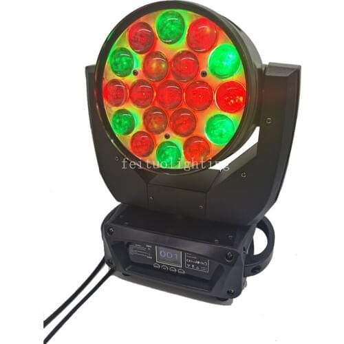10pcs New DMX Lyre 19 x 15w RGBW 4in1 Circle Control Led Zoom Wash Moving Head Light For Stage Theater Tv Studio