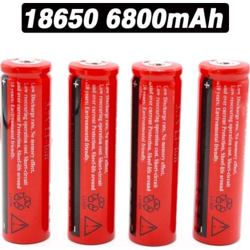 100% original 18650 battery 3.7V 6800mAh rechargeable liion battery for Led flashlight Torch batery litio battery
