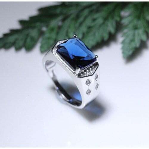 100%925 Yín xiāngqiàn cǎisè gào shí xiāngqiàn nán jiè kuān yín jiè miǎn yùnfèi 21/5000 925 silver inlay color zircon inlaid men