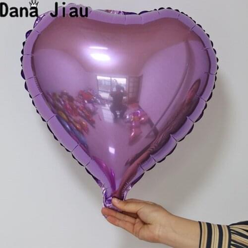 18inch light purple heart Foil Balloon wedding happy Birthday Party Decoration Air Balloons holiday event inflate Baloon toy