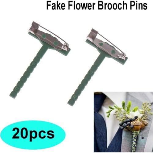 20pcs Plastic Metal Brooches Unisex Shirt Collar Pins Fake Flower Brooch Pins