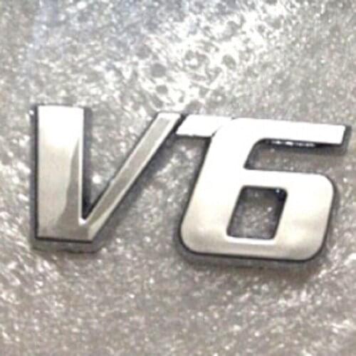 20pieces/lot) Wholesale Metal V6 Chrome Emblems badges cars Bumper Stickers fender car styling