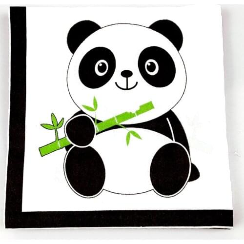 20pcs/pack Happy Birthday Events Party Tableware Supplies Panda Theme Towels Kids Boys Favors Napkins Baby Shower Decoration
