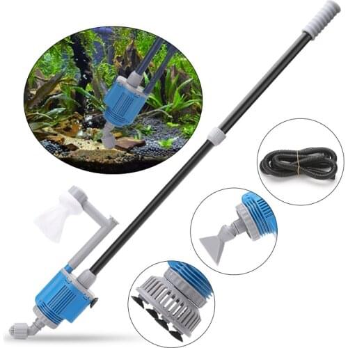 220-240V Aquarium Electric Water Change Pump Fish Tank Water Changer Gravel Cleaner Siphon Water Filter Pump Cleaning Tool