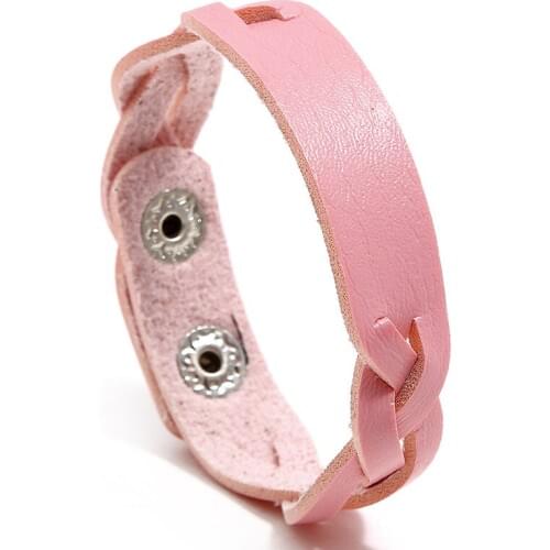 30 Style! Pink Charm Handmade Woven Men Leather Bracelets Women Vintage Bangle Male Homme Jewelry Accessories Adjustable