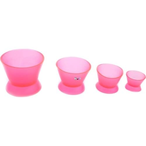 4 size Pink Dental Lab Silicone Mixing Bowl Cup for Dental Clinic