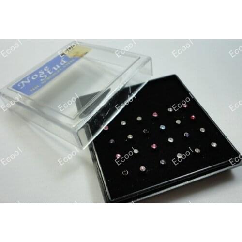 48pcs Whole Jewelry lot 316L Surgical Steel Crystal Nose Studs Free Shipping LB224