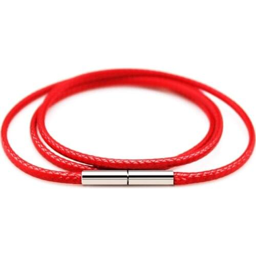 5PCS 2mm Wax Cord Leather Rope Chain for Necklace Making Black Red Coffee Color 17.7'' Necklace Chain Cord DIY Unisex Necklaces