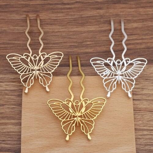 5 Pieces Metal Butterfly Hair Forks Headwear Bridal Hair Clip DIY Hair Accessories For Women