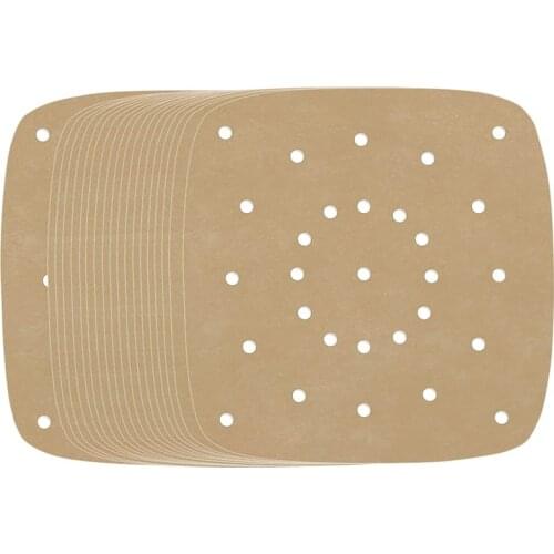 Air Fryer Pads, 200 Sheets, 7.5 Inch Unbleached Square Air Fryer Pads / Steamer Paper / Silicone Paper