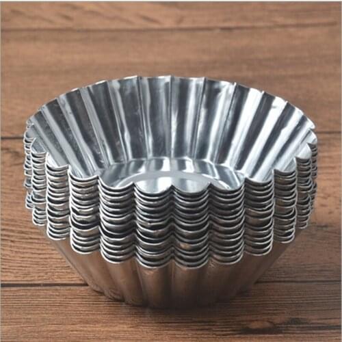 10 pcs /lot Flower Shape Egg Tart Mold Aluminum Metal Cupcake Cake Cookie Mold Tin Baking Egg Tart Tools [3]