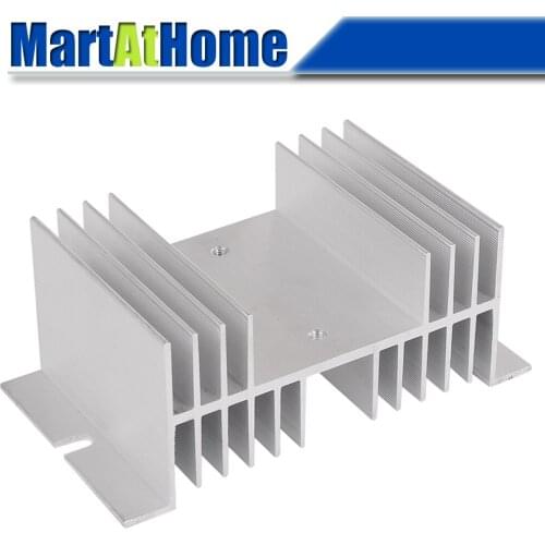 Aluminum Heat Sink Dissipation Radiator Rail Mount Suitable for Single Phase Solid State Relay SSR-40DA 10A 25A 40A 60A 80A SSR