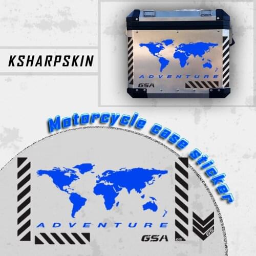 Motorcycle Aluminium box Side case world map Decoration Stickers Reflective Decals For BMW R 1200GS R1250 GS F 800GS G310R