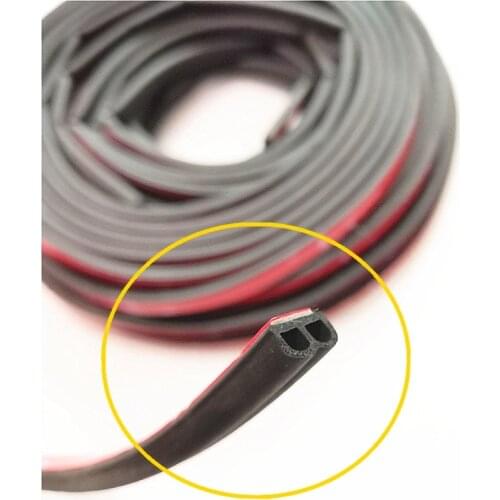 B Shape 25 Meters Universal 3M Adhesive Car Door Seal Noise Sound Insulation Rubber Weather Strips Edge Dust Waterproof Seal