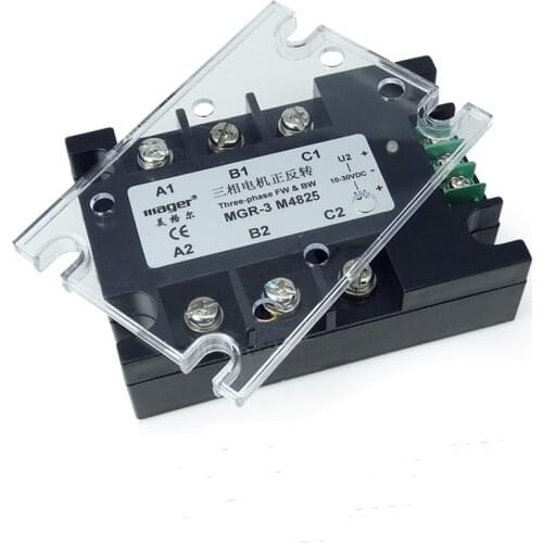 Free shipping 1pc MGR3 M4825 25A AC motor positive inversion solid state relay SSR 25A Relay motor