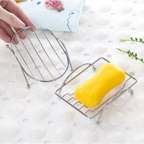 Stainless Steel Soap Holder Drain Soap Dish Tray Fashion & Brief Bathroom Accessories Square & Oval Styles