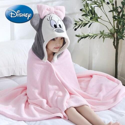 Disney Donald Duck Daisy Minnie Childrens Bath Towel Cloak, Hooded Bathing Warm Towel, Soft Bathrobe, Buttoned Bathrobe