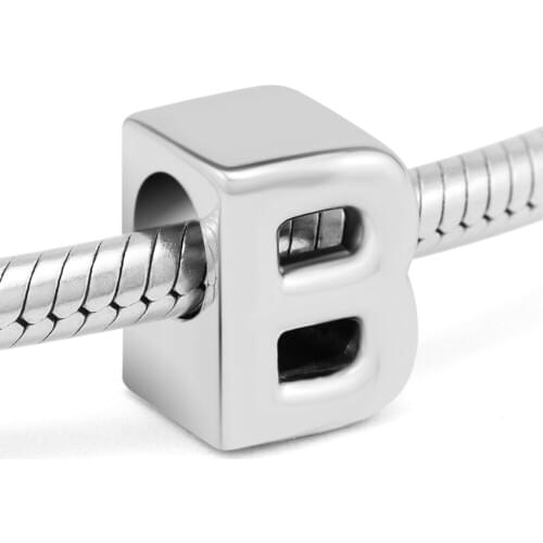 DIY Fits for Pandora Charms Bracelets Letter B Beads 100% 925 Sterling-Silver-Jewelry Free Shipping