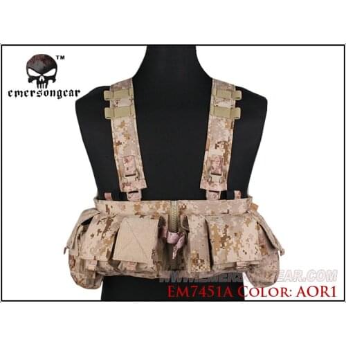 EMERSON UW Gen V Split Front Chest Rig Airsoft Military Combat Vest AOR1 EM7451A