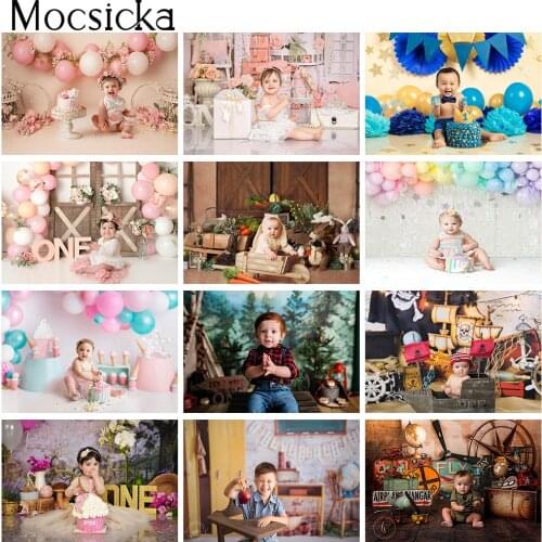Cake Smash Birthday Backdrop Newborn Kids Portrait Background Props 1st Birthday Children Baby Photo Backdrop Boys Girls Decor