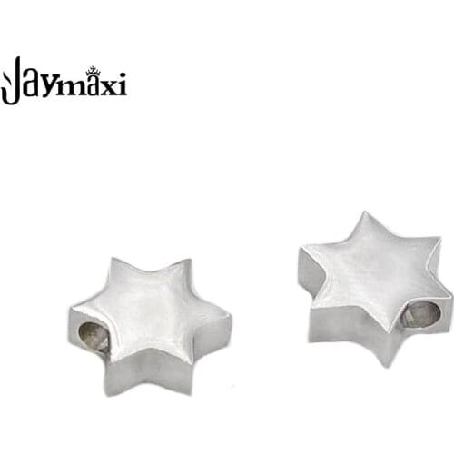 Jaymaxi 5mm Small Star Charm Stainless Steel Fine Polished Small Hole Beads DIY Jewelry Accessories Findings