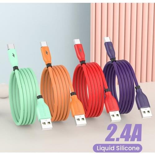 Liquid Silicone Micro USB Type C Cable 2.4A Fast Charging Cord For MXiaomi 11 Pro Huawei P50 Quick Charger Data Phone Cord 1.8M