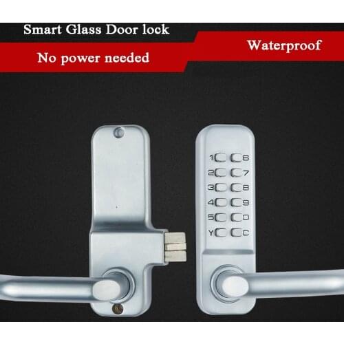 Swing Glass Door Lock Waterproof Mechanical Keyless Lock keypad Password Entry Garden Swing Gate Opener Handle