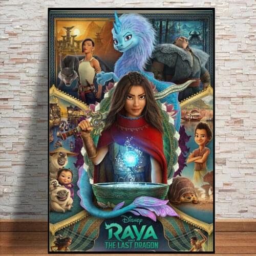 2021 Disney Movie Raya and the Last Dragon Canvas Painting Wall Art Home Decor Poster And Prints Cartoon Warrior Canvas Pictures