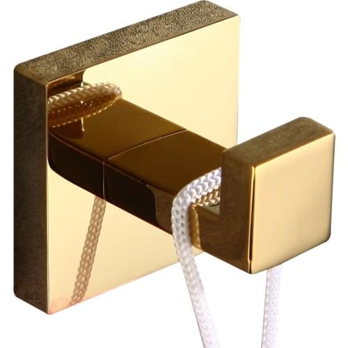 Leyden Modern 304 Stainless Robe Hook,Gold Finish Coat Hat Hanger Luxury Wall Mounted Bathroom Accessory