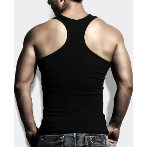 Mens Cotton High Quality Undershirt Bodybuilding Slimming Sleeveless Vest Basic Shirt Tight Body Shaping Fitness Tank Tops