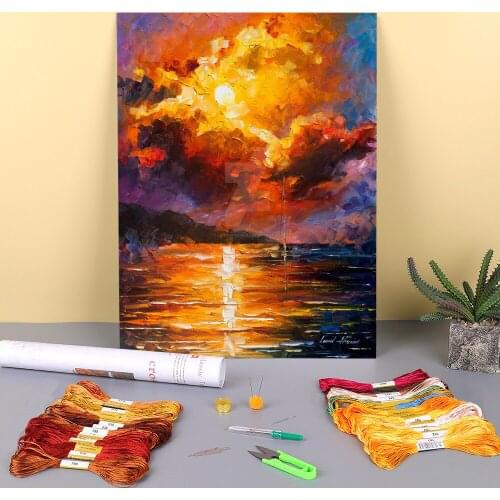 Magnificent Clouds Printed 11CT Cross-Stitch Complete Kit DIY Embroidery DMC Threads Handicraft Sewing Painting Hobby Decor