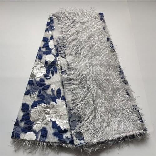 Latest African Lace Fabric High Quality Jacquard Brocade Lace Fabric French Organza Nigerian Lace Fabric For Wedding OGS01