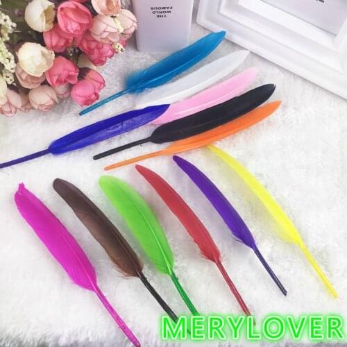 New100 pcs/lot High Quality Feather Dyed Colorful Wedding Clothing accessories Feather Decoration Craft for Home Decor 10-15cm