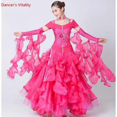 2018 New Ballroom Standard Women Dance Dress embroidered Dance Skirt Adult Ballroom Dance Prom Dresses