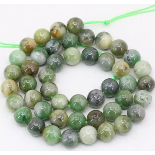 New green 6mm 8mm 10mm round natural Africa stone jades loose beads jaspers for jewelry making findings accessories 15" B3472