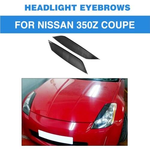 Head Light Eyelids Eyebrows for Nissan 350Z Coupe 2-Door 2003 2004 2005 2006 Dry Pure Carbon Fiber/ Dry FRP