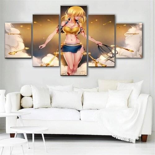 5 Piece Wall Art Canvas Anime Manga Sexy Girl Figure Posters And Prints Modern Decor Pictures Home Bedroom Decoration Paintings