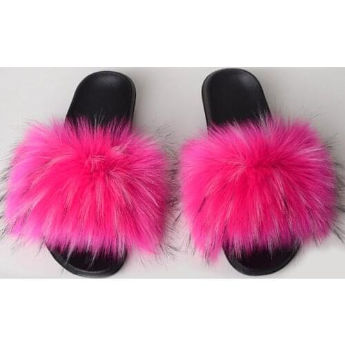 Beach Sandals With Faux Fur For Girls, Summers Slippers,For Children, Soft Soles, Plush,For Home,Childrens Flip Flops