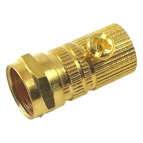 Gold-plated full copper screw inch F head cable set-top box connector closed route antenna plug fine needle