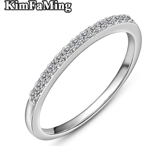 Slim CZ Pave Silver Rings for Young Girls in Fine Jewerly Party Birthday Occasion R169