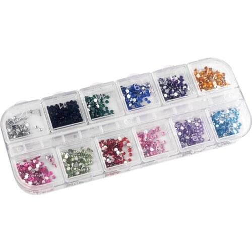 Transparent Plastic 12 Blocks Diamonds Ornaments Organizer Rhinestones DIY