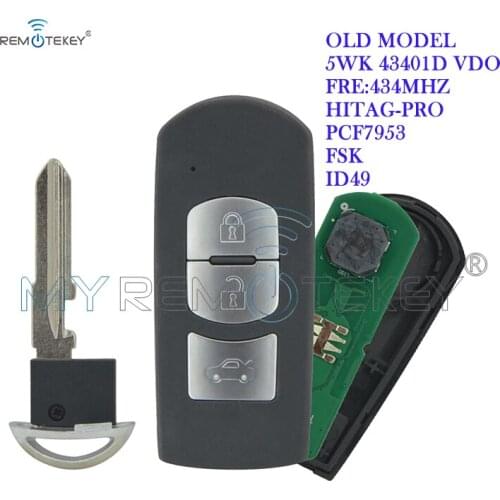 Remtekey Old model HP434 MHz 5WK 43401D VDO Smart key for Mazda CX 5 CX-5 2010 2011 2012 2013 3 button 434Mhz