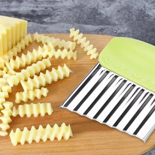 Stainless Steel Potato Wavy Edged Cutter Knife Chopper Slicer Fries Salad Corrugated Cutting Slicer Kitchen Cutting Tool
