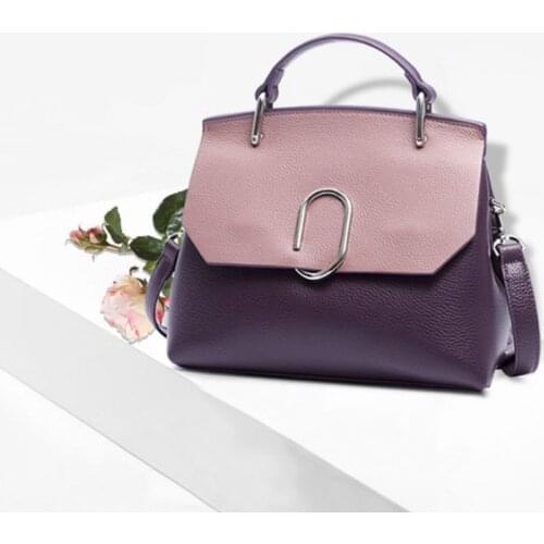 Luxury Head Layer Cowhide Leather Classical Women Bag Retro Oil Wax Leather Fashion Rivet Large Capacity Shoulder Bags