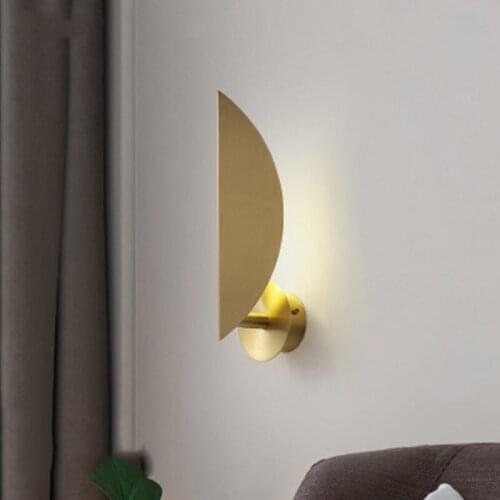 Nordic luxury study lamp all copper wall lamp bedroom bedside lamp simple living room aisle lamp creative light