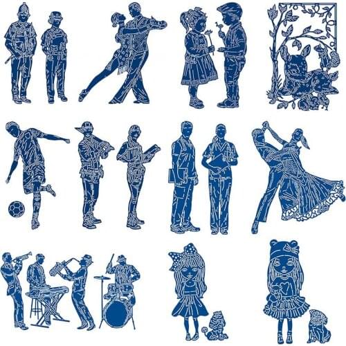 Dancer Performer Metal Cutting Dies for Scrapbooking Craft Die Cut Card Making Embossing Stencil Photo Card Albums Decorative