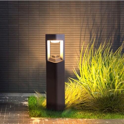 Waterproof 10W LED Post Lawn Light Modern Aluminum Pillar Light Outdoor Courtyard Villa Garden Landscape Pathway Bollards Lights