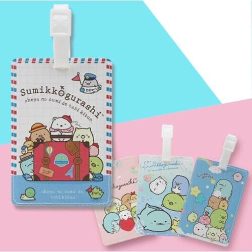 High Quality Sumikko Gurashi Travel Accessories Luggage Tag PU Suitcase ID Addres Holder Baggage Boarding Tag Portable Label