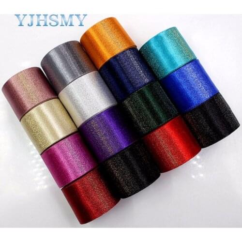 YJHSMY C-171228-0226-282,38 mm 10 yards Gold wire double-sided solid color ribbon Printing ribbon wedding DIY accessories