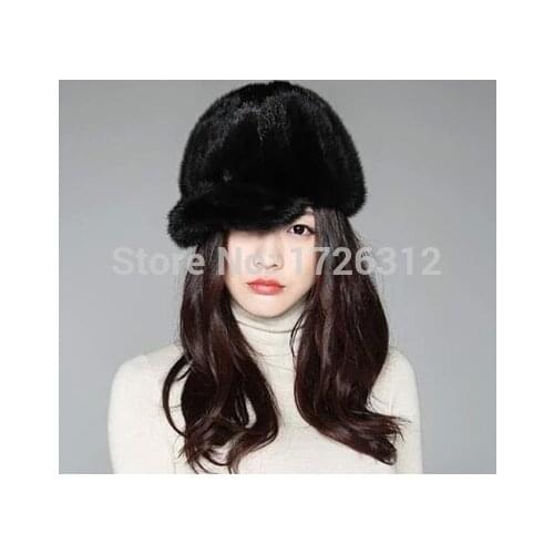Real Mink fur hat female winter mink hair cap knight cap thermal millinery women
